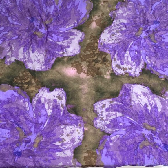 Lot of THREE Silk Scarves Ellen Tracy, Laura Ashley Purples And Beige - Picture 5 of 10